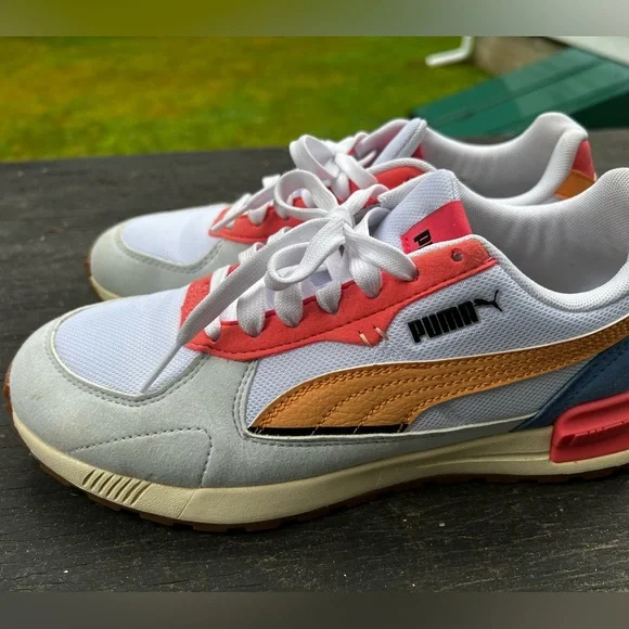 Puma White and Coral Sneakers - Picture 13 of 15